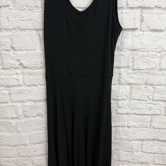 Marine Layer Lexi Rib Fit and Flare Midi Dress women’s large black sleeveless - Picture 10 of 11